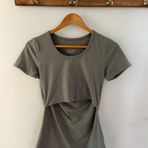 Boob Design short sleeve nursing top (sage green), size small